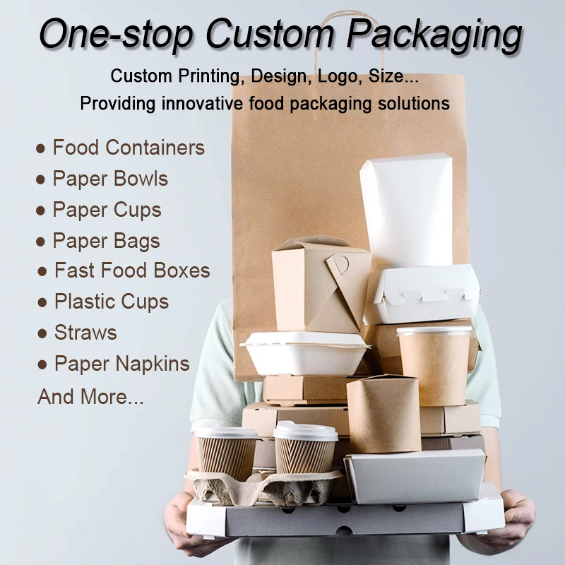 Food Grade Sturdy Kraft Bakery Paper Food Bag Customizable with Your Own Logo Recycled Materials for Takeaway Food Packaging