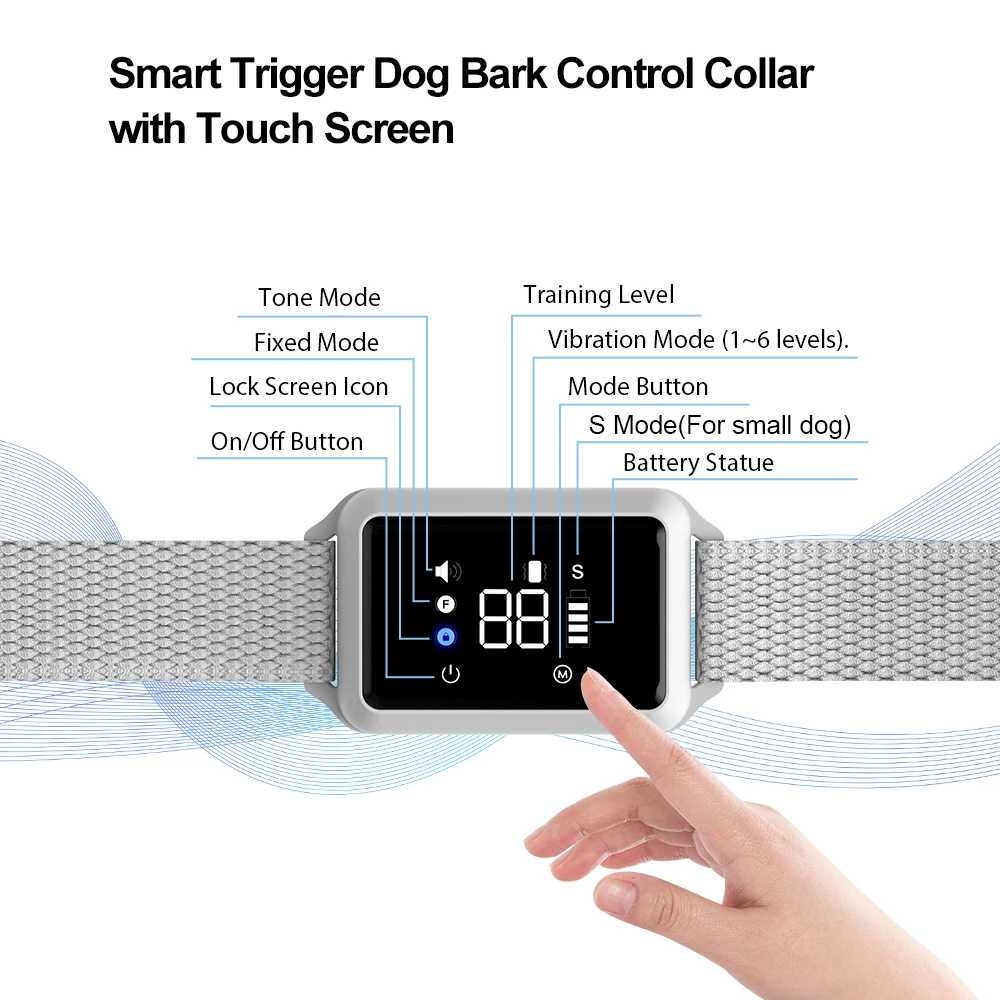 Private Label Automatic/Fixed No Bark Collar Dog Barking Device Shock Dog Collar Barking Deterrents