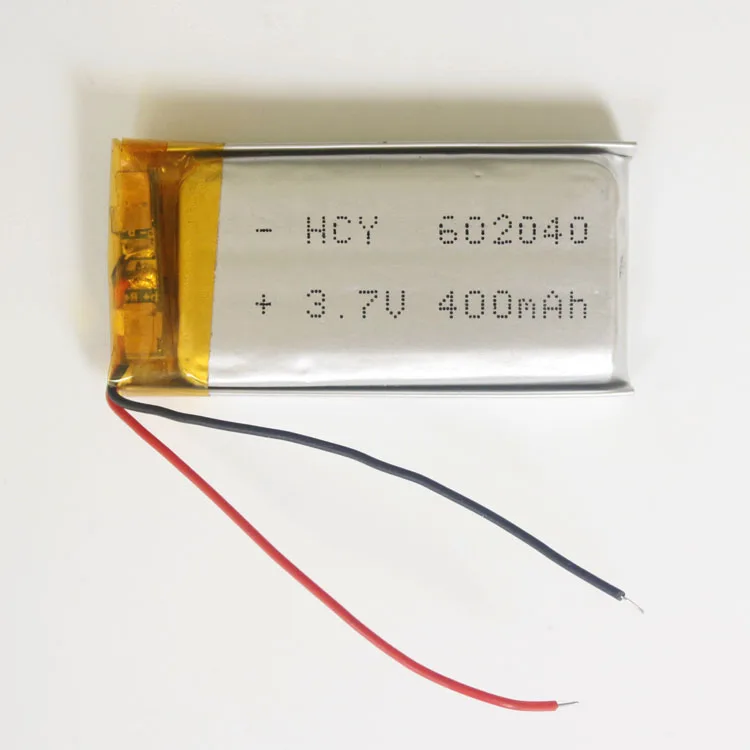 Digital camera rechargeable 602040 350mah 400mah 450mah 3.7v lipo battery with wires