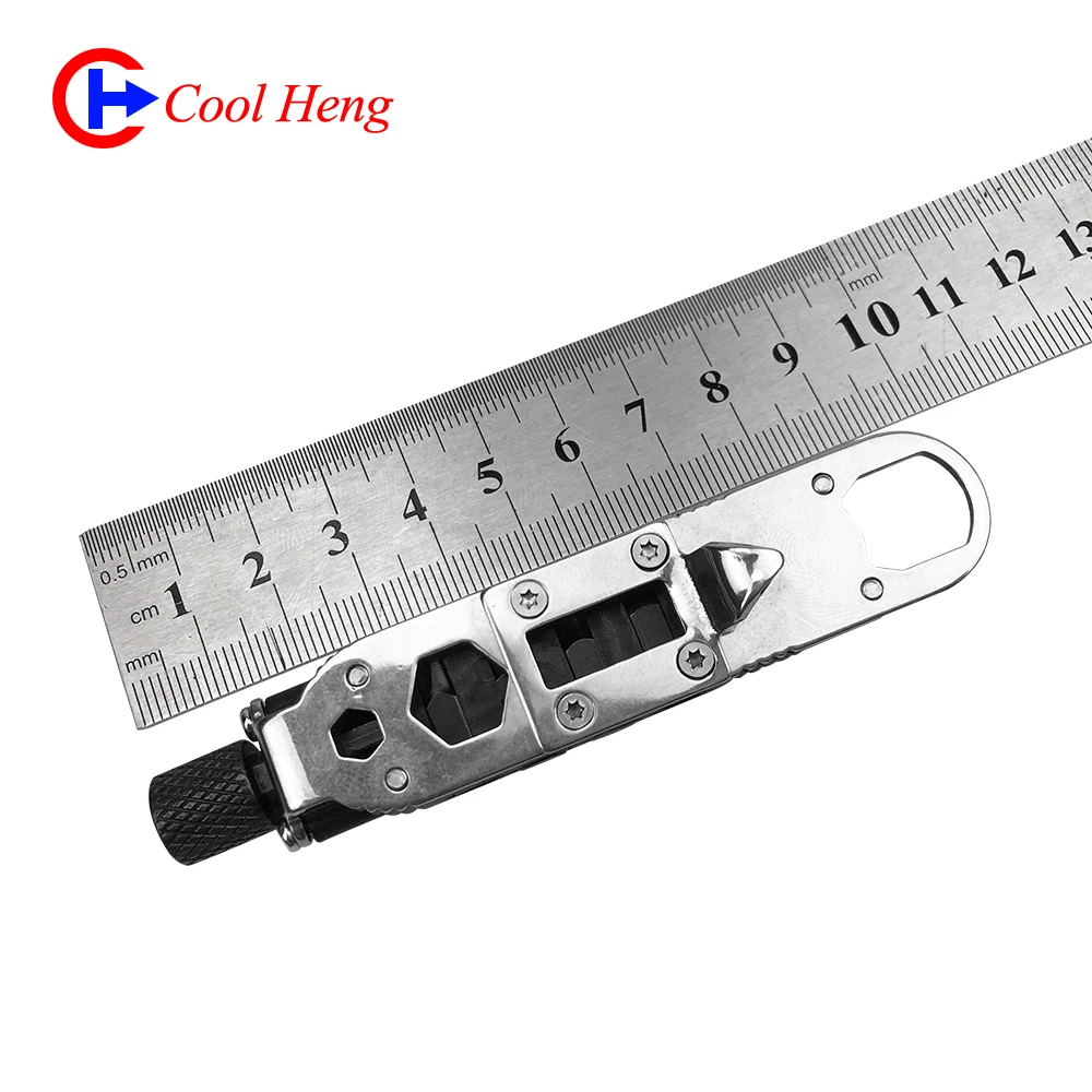 
Wholesale Portable Outdoor Multifunctional Keyring Pendant gadget EDC Tools with Light & Screwdriver 