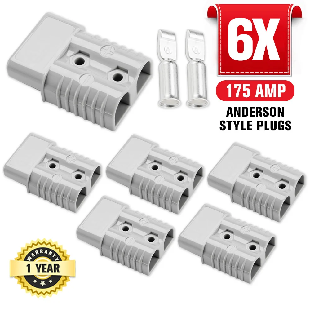 FIERYRED 6PCS 175A High Current Gray Anderson Style Power Connector Plug