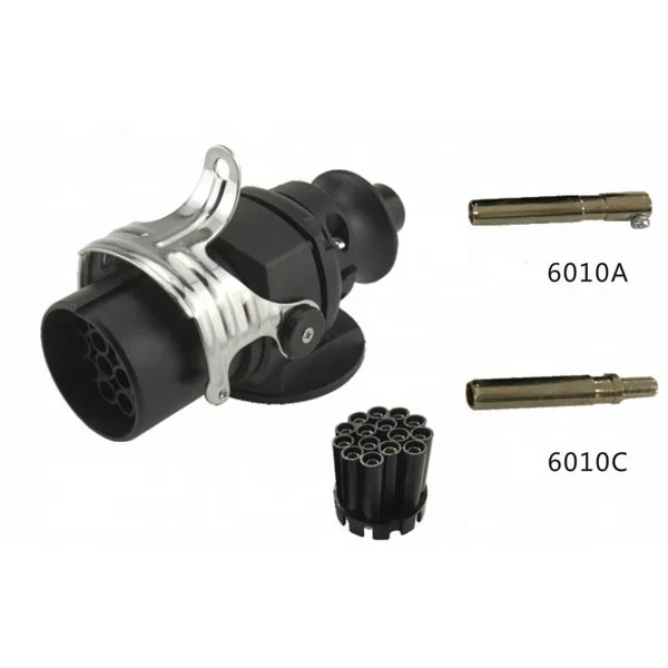 24V trailer plug N type 7 pin plastic trailer parts european injection adapter plug with spring cable