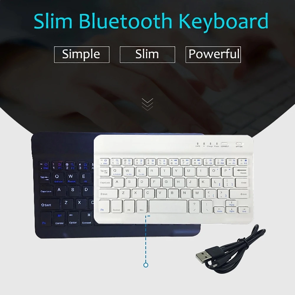 Ultra Slim Multimedia Aluminum Wireless  Keyboard For IOS Android Tablet PC Windows For IPad Min Keyboard