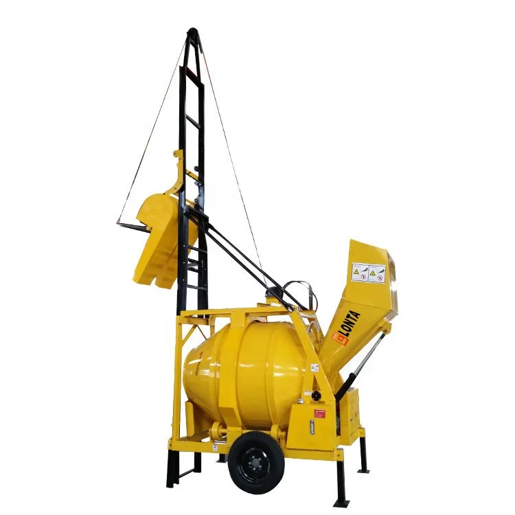 LONTA JZC350DHL 4 bags lifting diesel Engine pump self loading mud mortar cement concrete mixer machine 350L betonniere