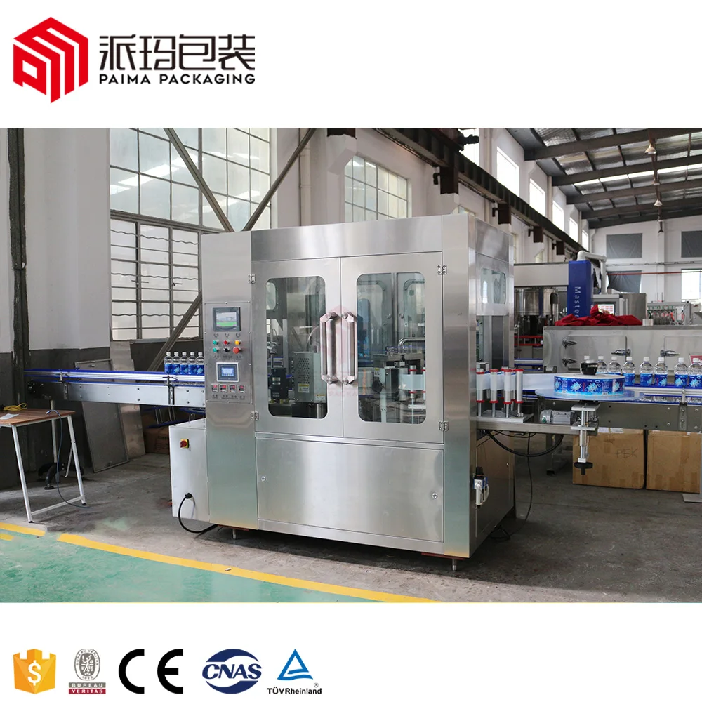 Automatic high speed linear water bottle hot melt adhesive labeling machine for opp label hot glue