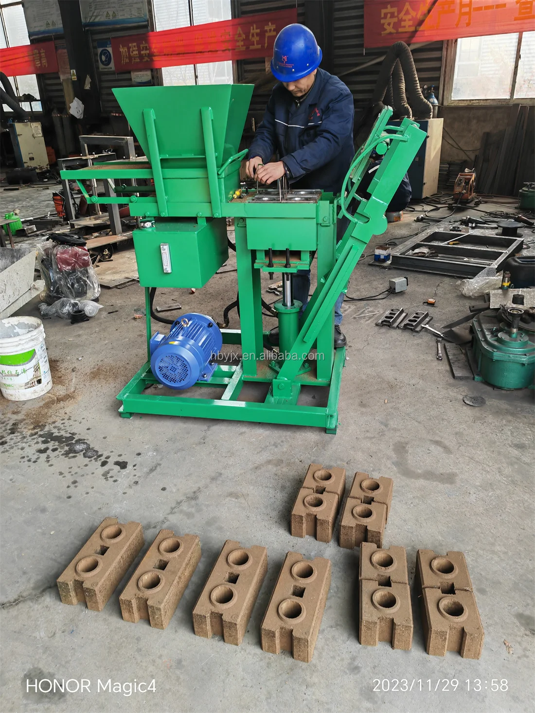 automatic clay brick cutter machine with block cutter HBY2-15 Interlocking brick block making machine price factory