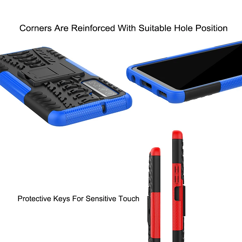 Гибридный противоударный чехол для телефона с подставкой Huawei P40 Lite прочный защитный чехол-бампер