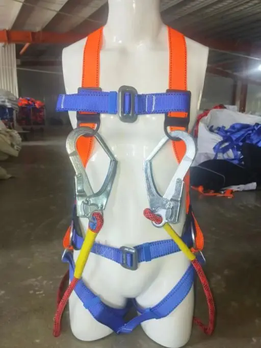 rope access safety belt with harness with double hook climbing full body safety harness for work at height certificates climbing