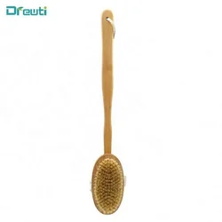Double side bath brush natural beech wood boar bristles body massage dry brush