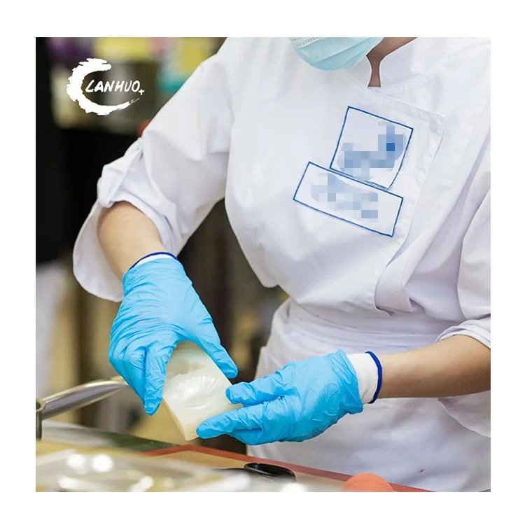 China Manufacture Blue 4.8g Gloves Nitrile 4 Mil Disposable Food Nitrile Gloves for Making Dessert Cakes