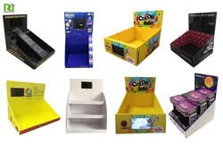 cardboard counter displays with LCD video player paper display cardboard pop display