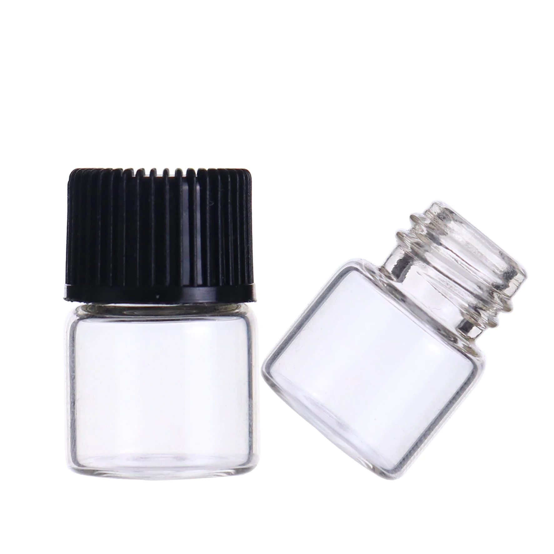 1ml Clear amber Empty Glass Vial Bottle With Screw Cap and Orifice Reducer