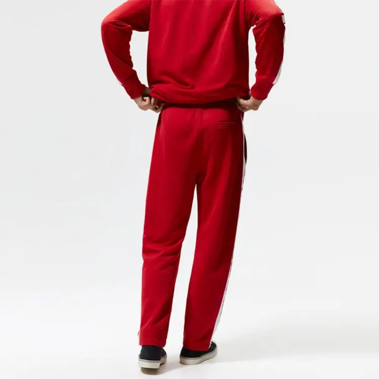 best sale custom logo cotton high quality elasticated unisex zipper fly hooded tracksuit sportswear jogger stripe men sweatsuit