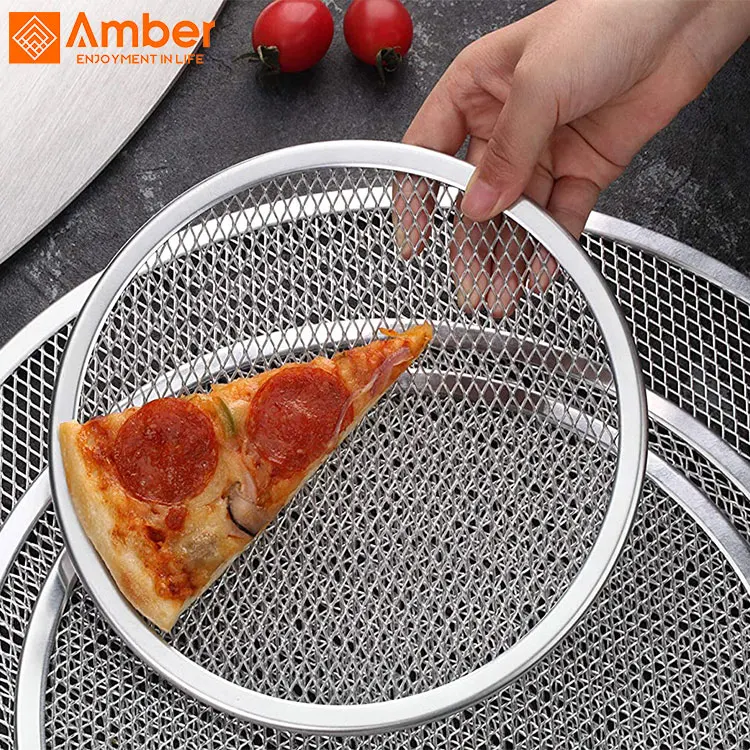 Портативный пищевой бесшовная алюминиевая тостов антипригарная сковорода для пиццы чистая