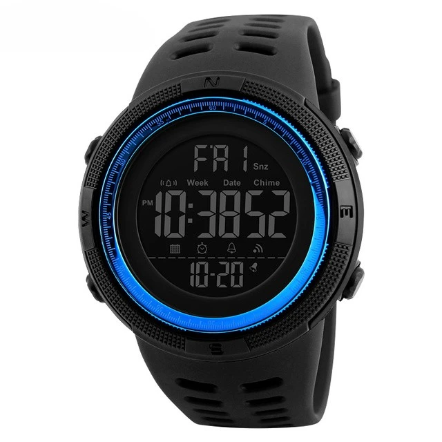 1251 Fashion Outdoor Sport Watch Men Multifunction Watches Alarm Clock Chrono 5bar Waterproof Digital Watches Reloj Hombre