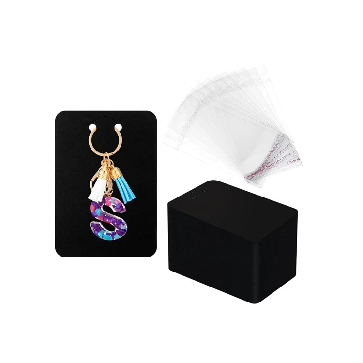 Jewelry Keychain Cards Holder for Display Keyring Necklace Packaging Supplies Blank Cards Art Paper Offset Printing Custom JDT
