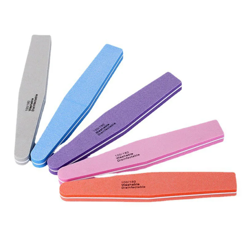 Sandpaper File Professional Custom Printed Logo Double Side Disposable Rectangle Nail File 100/180 Grit Sandpaper Nail File
