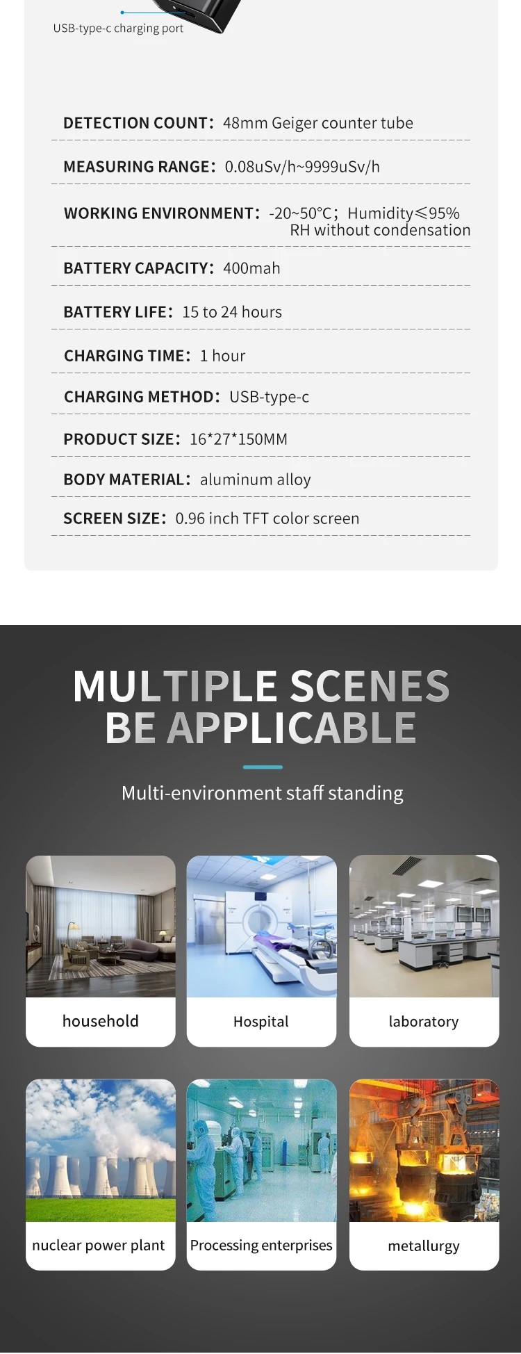 Переносной детектор ядерного излучения, портативный детектор X-RAY GM tube geiger muller countering measurement