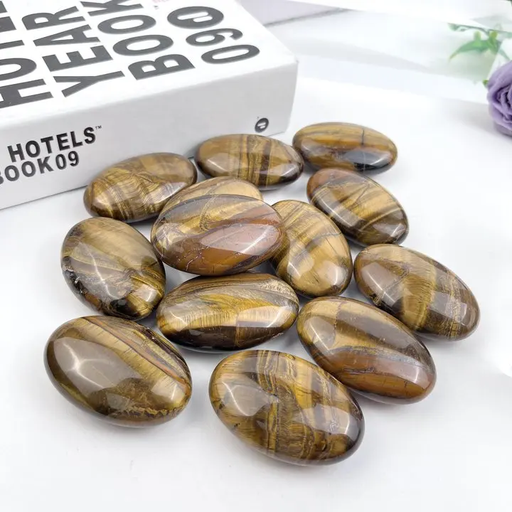 Wholesale Factory Direct Selling Eye-catching Crystals Healing Stones Mini Size Tiger Eye Stone Palm Stone For Selling