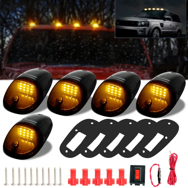5PCS/set 12 LED Vehicle Car Cab Roof Running Marker Lights for Truck SUV Off Road Set Bulb Lamp Car Styling