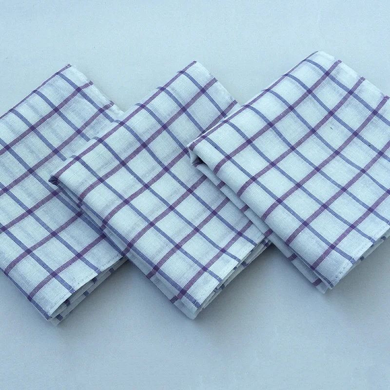 plaid striped 100% cotton handkerchief for daily