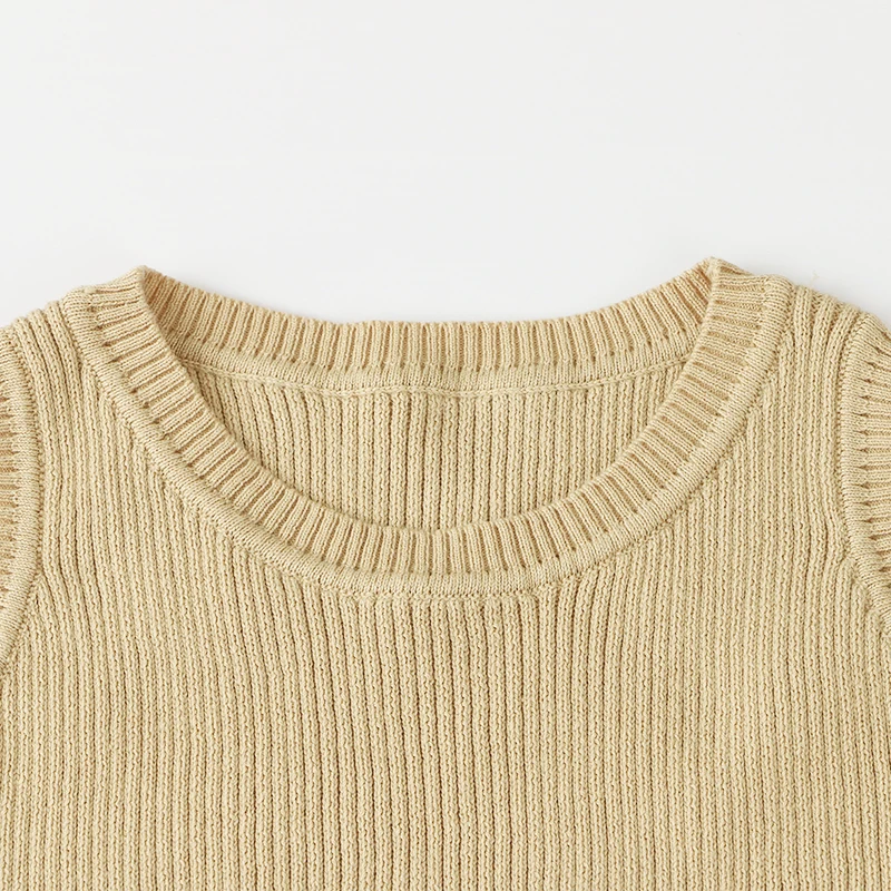 Крутой новый дизайн, Вязаный комбинезон из натурального хлопка без рукавов, Свитера для мальчиков и девочек