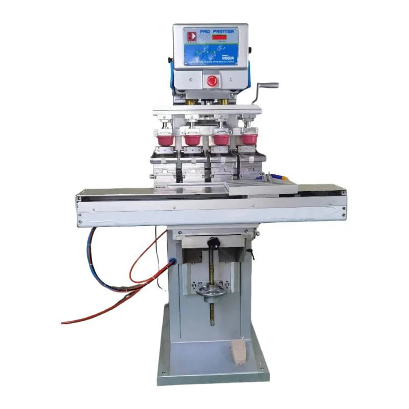 Professional 4 Colorfully Electric Pad Printer Desk Semi Automatic Pad Printer Machine With Shuttle