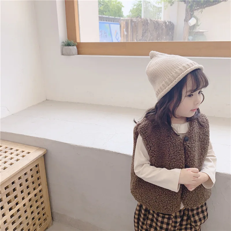 
Baby Girls Vest Autumn Winter Kids Girls Warm Coat Children Fur Style Fleece Outwear Plush Vest 