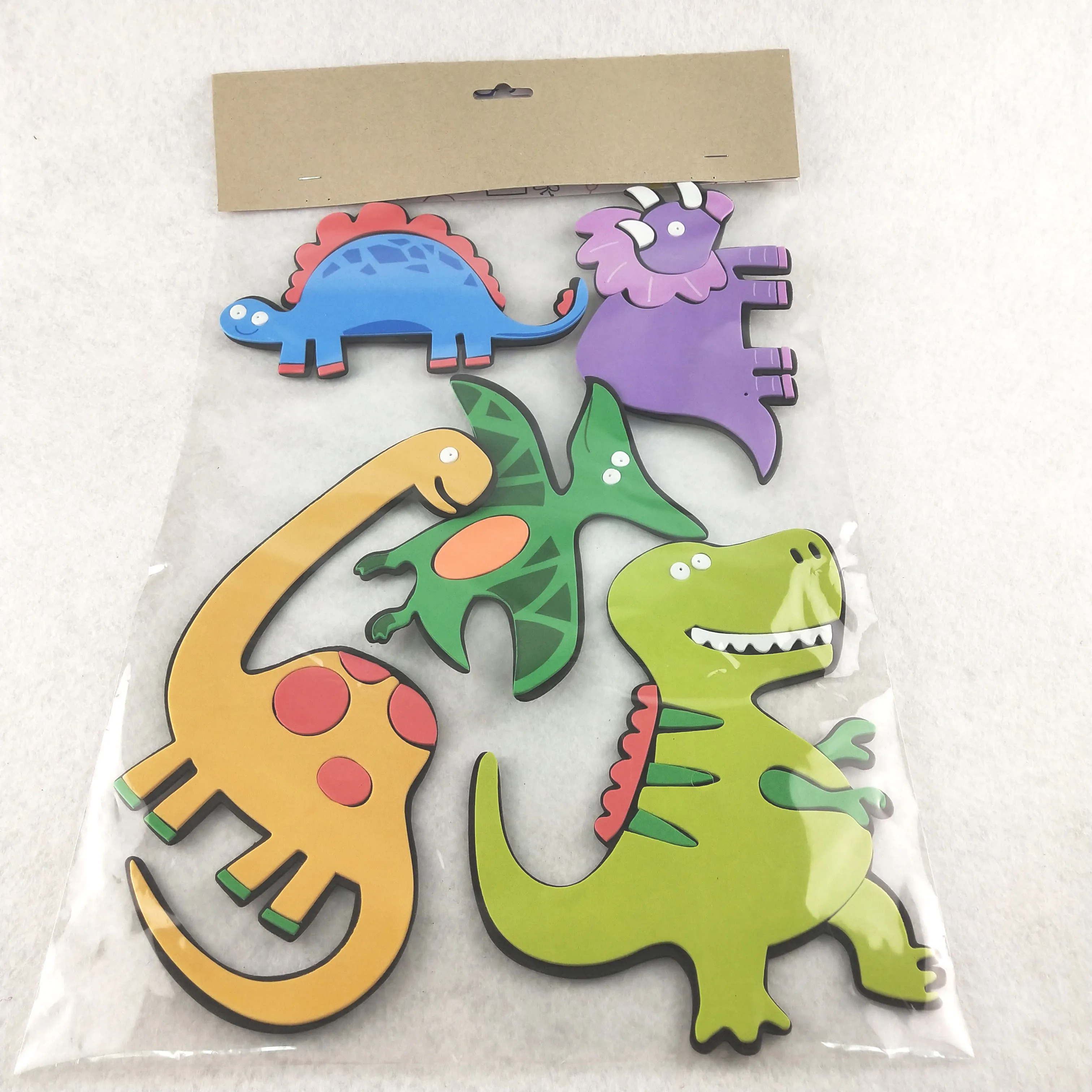 2021 new environment-friendly durable high quality EVA 3D baby room wall dinosaur sticker set Foam Wall Decoration pk5