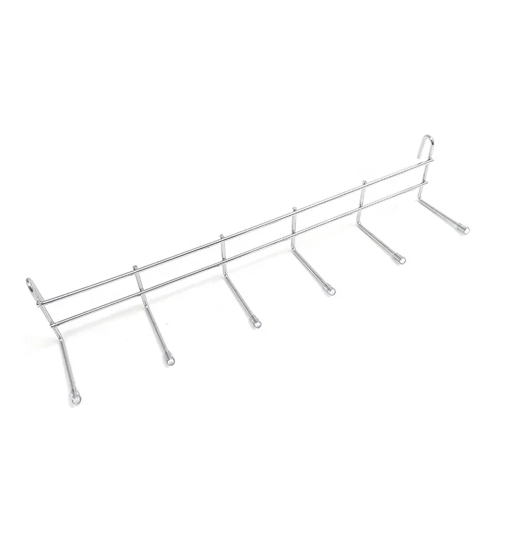 Metal Wire Over the Cabinet 6 Hook Hanging  Racks Hanger for Pot Pan Holder,Kitchen Utensils Organizer
