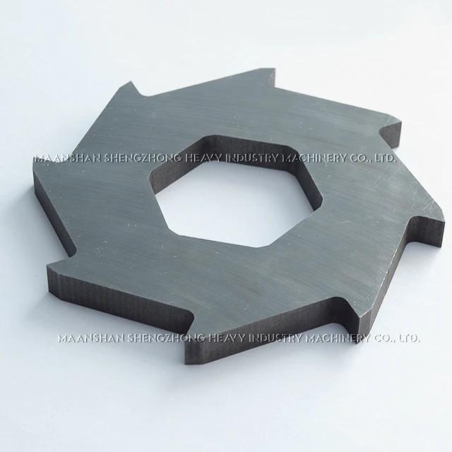 Double shaft shredder blade for cutting hard plastic