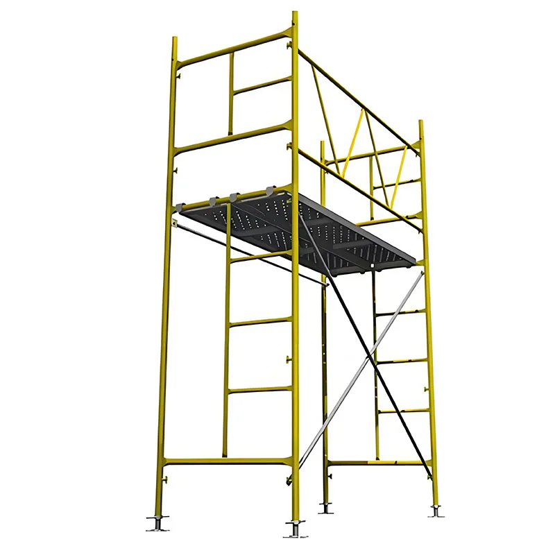 Quick Assembly Steel Ladder Scaffold Adjustable Height Indoor Outdoor Construction for Renovation Painting Industrial Design