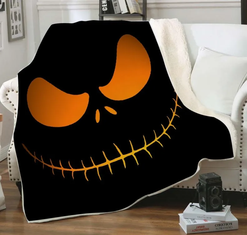 Cheap Promotional Halloween Grinch Print Soft Flannel Coral Blanket