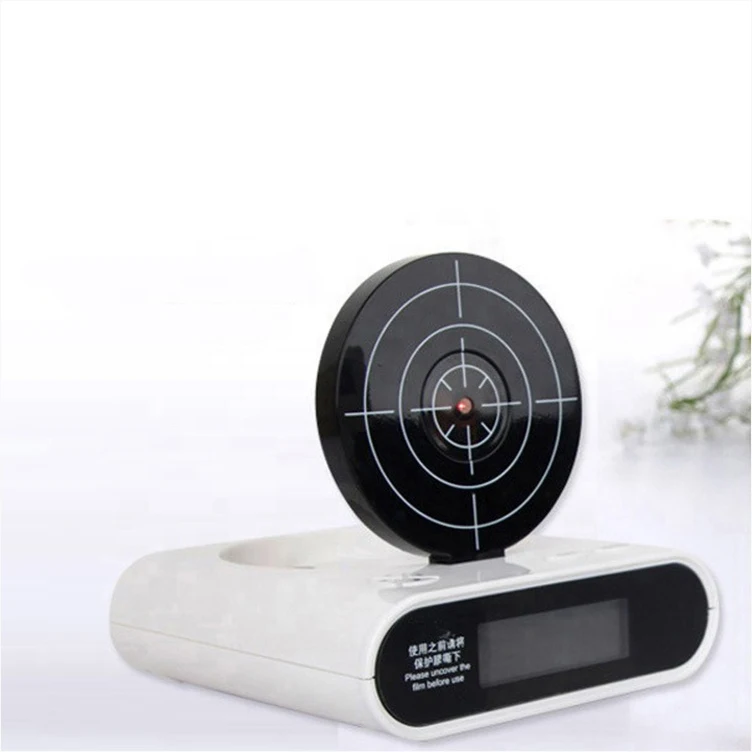 1 Set Of Gun Alarm Clock Shooting Alarm Clock Gun Bell Loading Lock Target Office Gadgets 1 Set