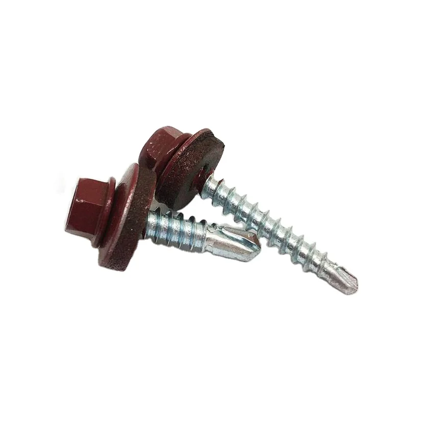 410 SS inox hex washer wafer truss head tek roofing self drilling screw stainless steel for sheet metal or wood