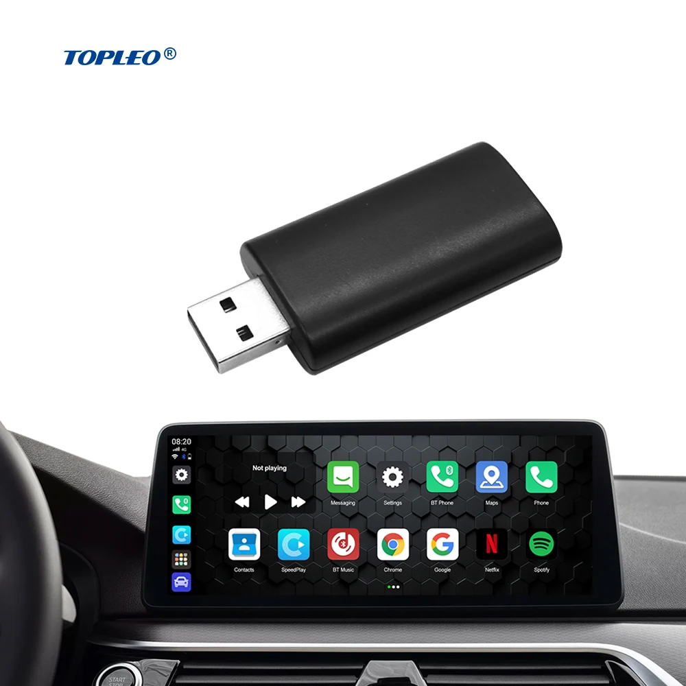 Topleo carplay экран портативный беспроводной автомобильный воспроизведение двойной Wi-Fi plug and play tv stick android ai box 10
