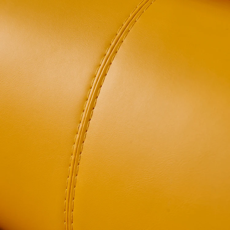 2022 Light Luxury Office Living Room Sofas Modern Design Yellow Sofa Set Furniture Leather PU Yellow Sofa