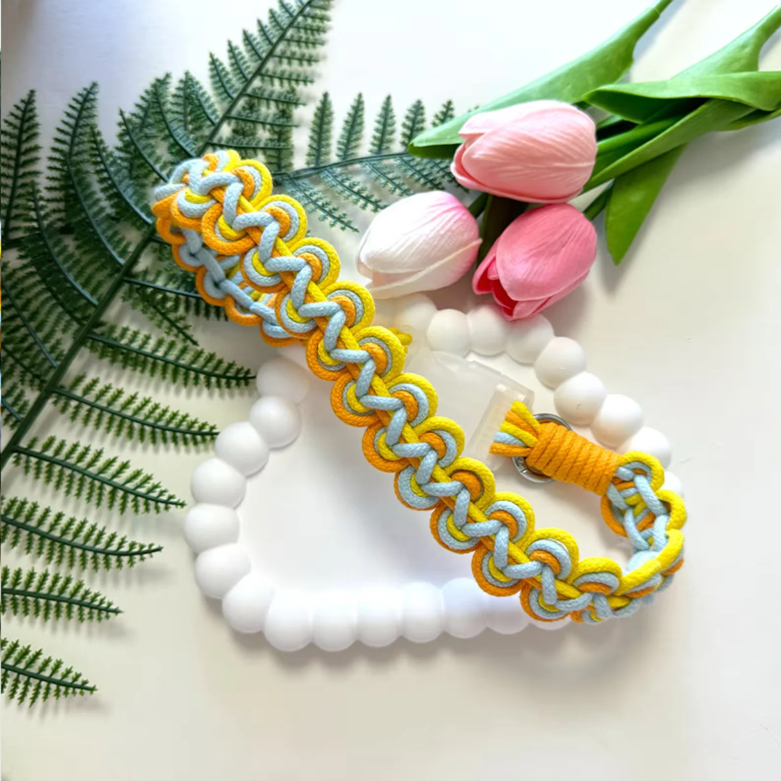 CUSTOM Summer Gift Towing Rope Link Neck Decoration  Macrame COTTON Braided Cute Collar Dog  Cat Collars leash set with buckle
