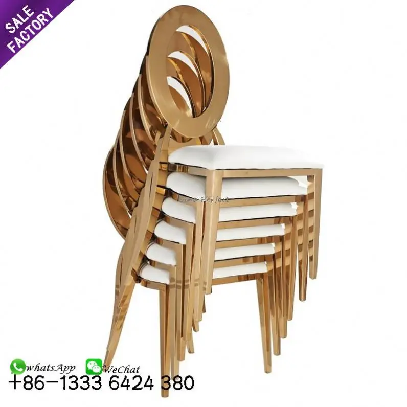 Роскошная мебель, Золотая нержавеющая сталь, кожаный стул для банкета, свадьбы, для отеля, оптом