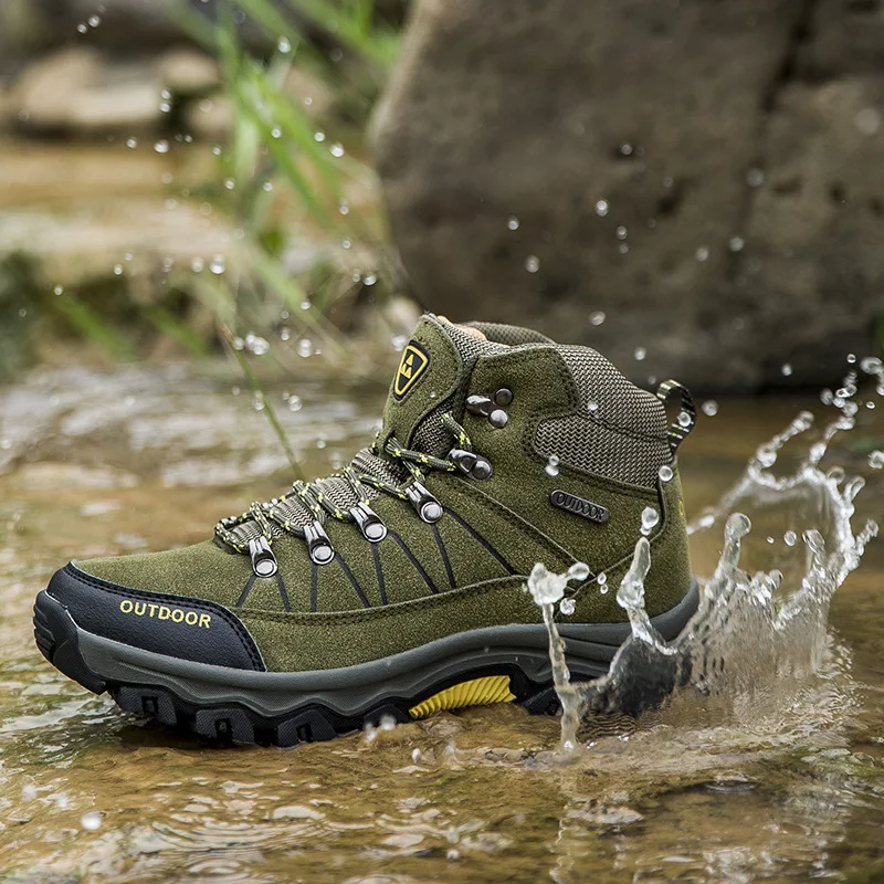 Mens Waterproof Hiking Shoes Male Mountain Climbing Trekking Shoes Outdoor Sport Walking Shoes