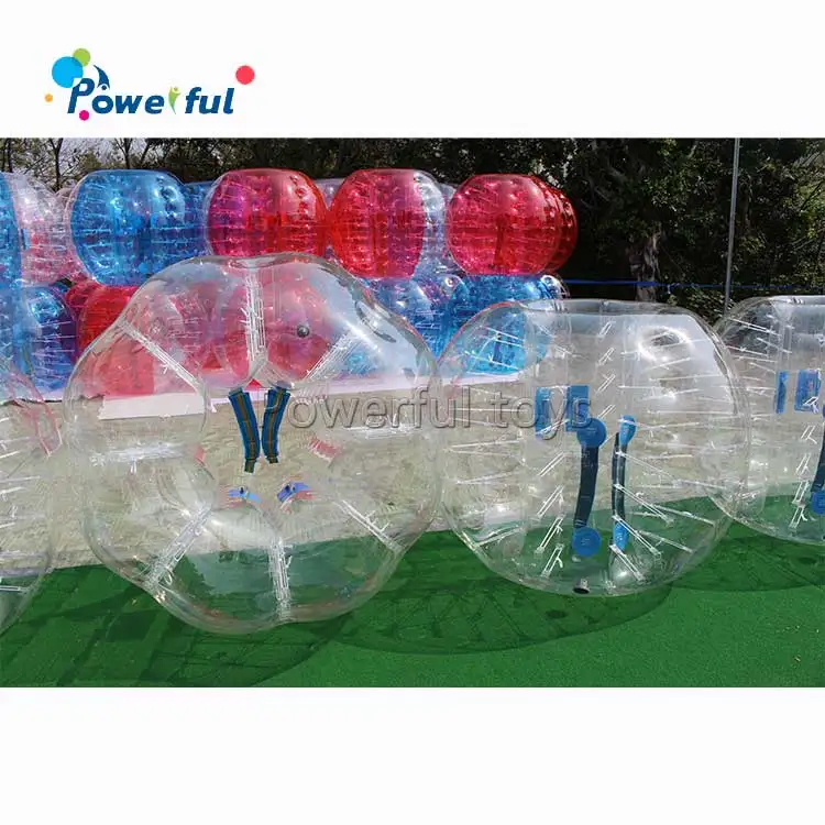 Hot Selling Adult TPU / PVC Body Zorb Bumper Ball Suit Inflatable Bubble human Football Soccer Ball With Colored Dots