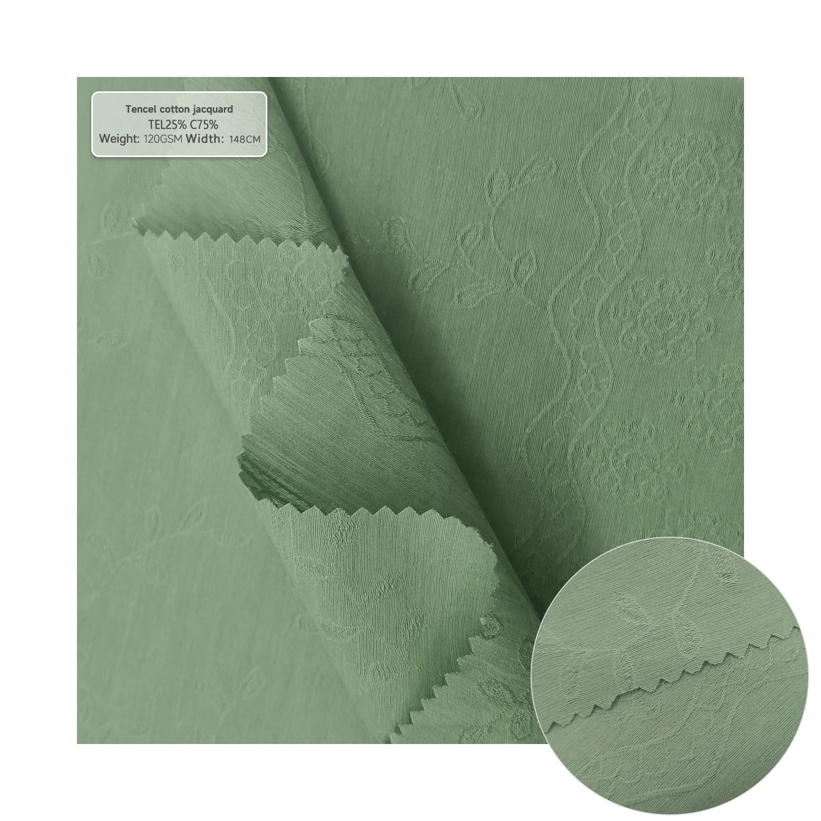 Lyocell Jacquard Fabric Hanfu Qipao Spring/Summer Dress Dark Pattern Jacquard Fabric