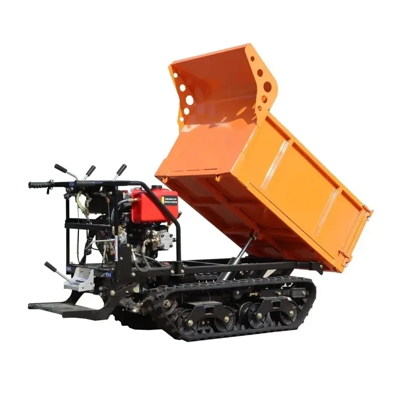 JIN YANG HU Factory Price 600kgs Garden Farm Transport Mini Dumper Truck Crawler Tipper