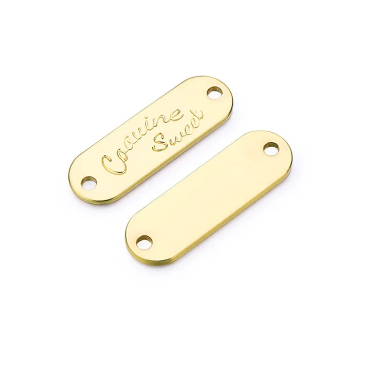 Wholesale Customized Clothes Bag Metal Label Nameplate Logo Plate Metal Label For Hats Handbag Jeans