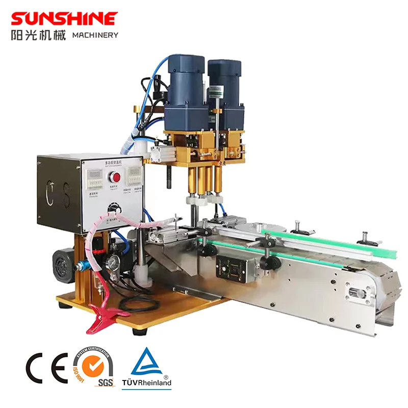 Tabletop desktop ectric twist off glass metal water bottle small plastic screw cap capper capping machine semi automatic