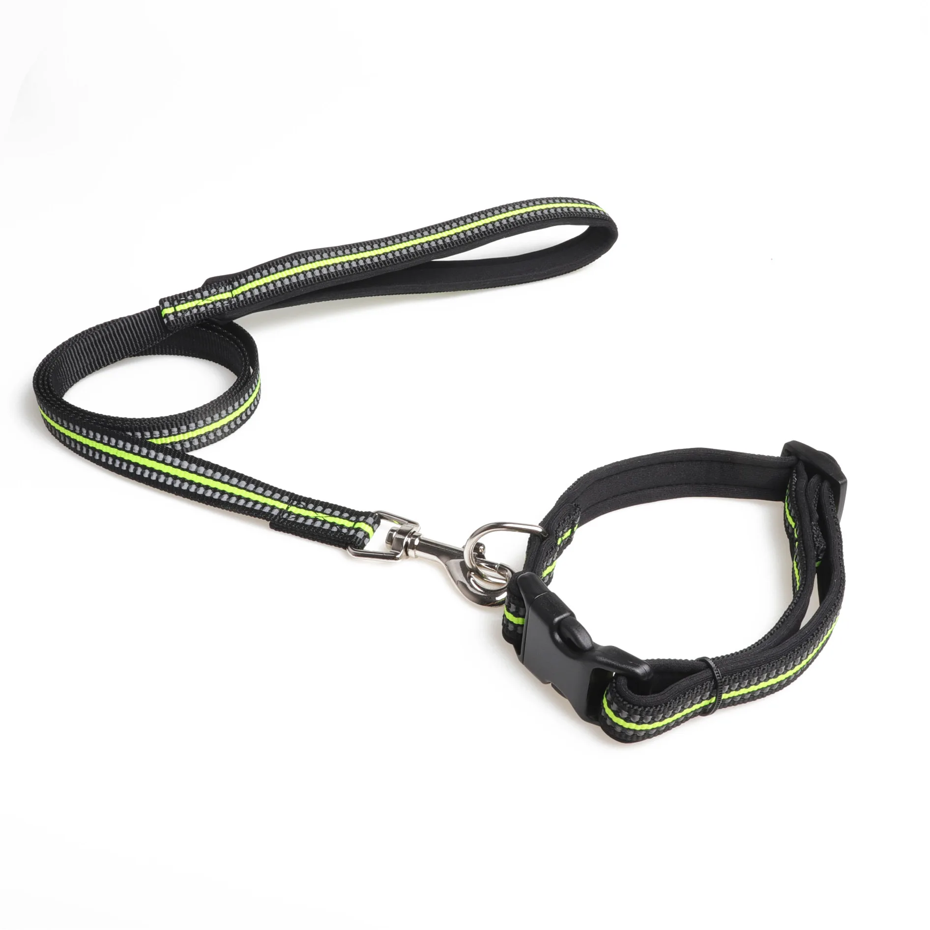 Wholesale Custom Brand Neoprene padded Pet Dog leads Adjustable Nylon Reflective Pet Dog Collar with Matching Leash