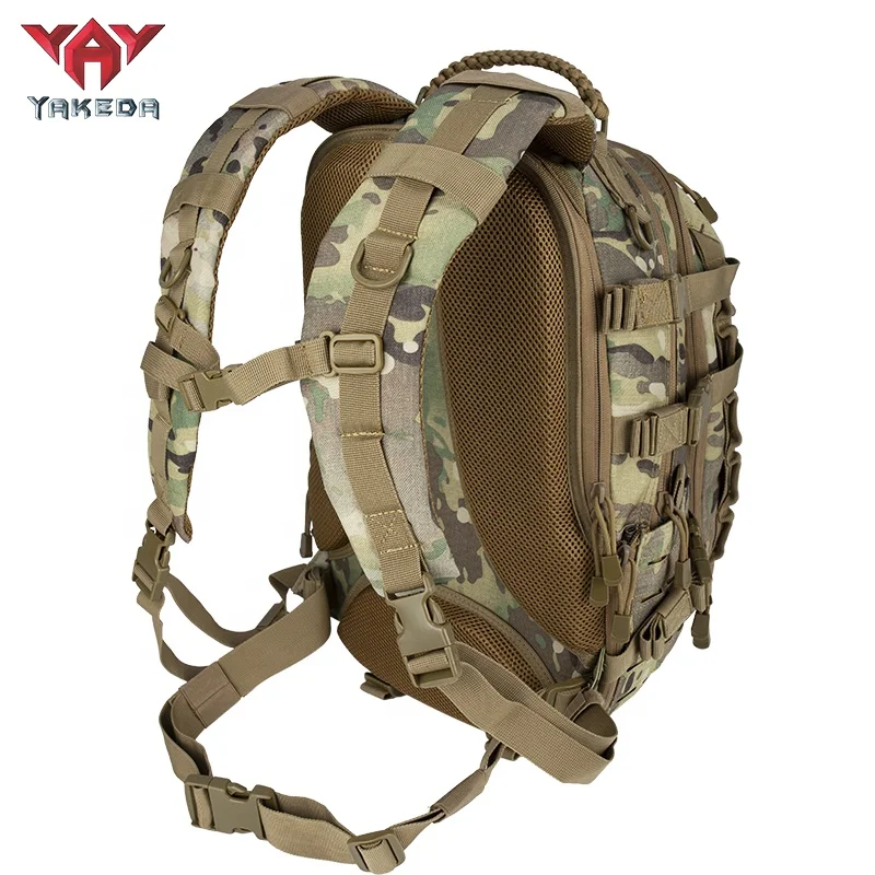 YAKEDA Molle Waterproof Tactical Backpack CP Mochila Tactico Laser Cutting Hiking Rucksack Softback Back Pack