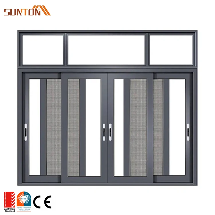 Custom modern houses hotel home villa exterior aluminium triple glazed glass sliding window for balcony patio