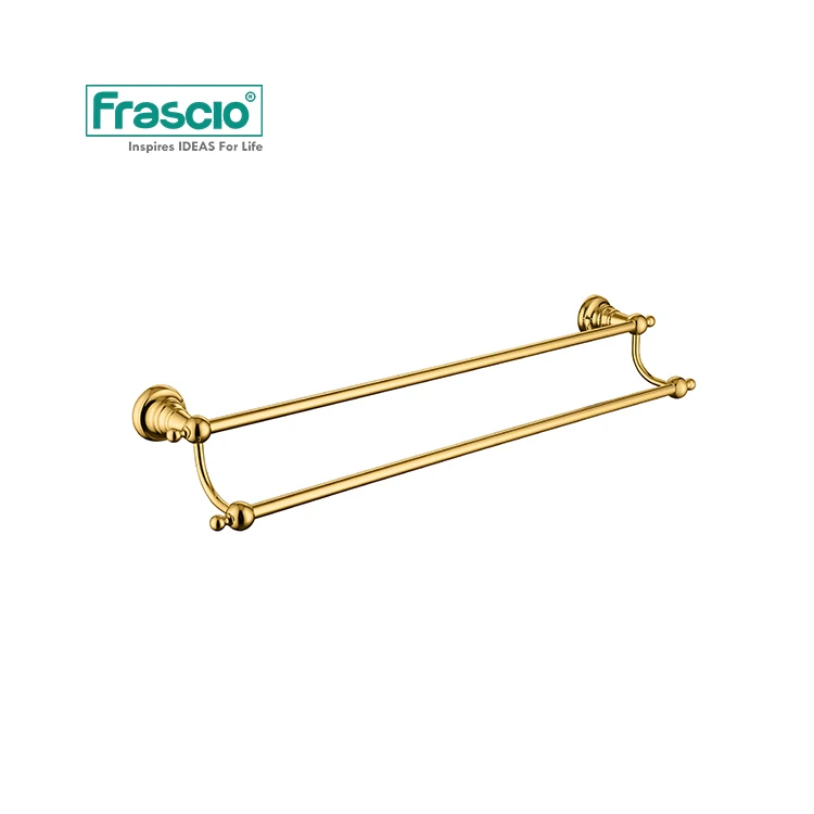 Frascio Household Bathroom Accessories In Brush Gold Color Luxury High Quality Sanitary Ware Towel Rack Bathroom Accessory