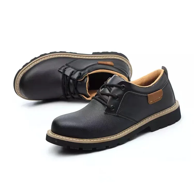 Outdoor Engineering Working Low Cut Black Leather Safety Shoes